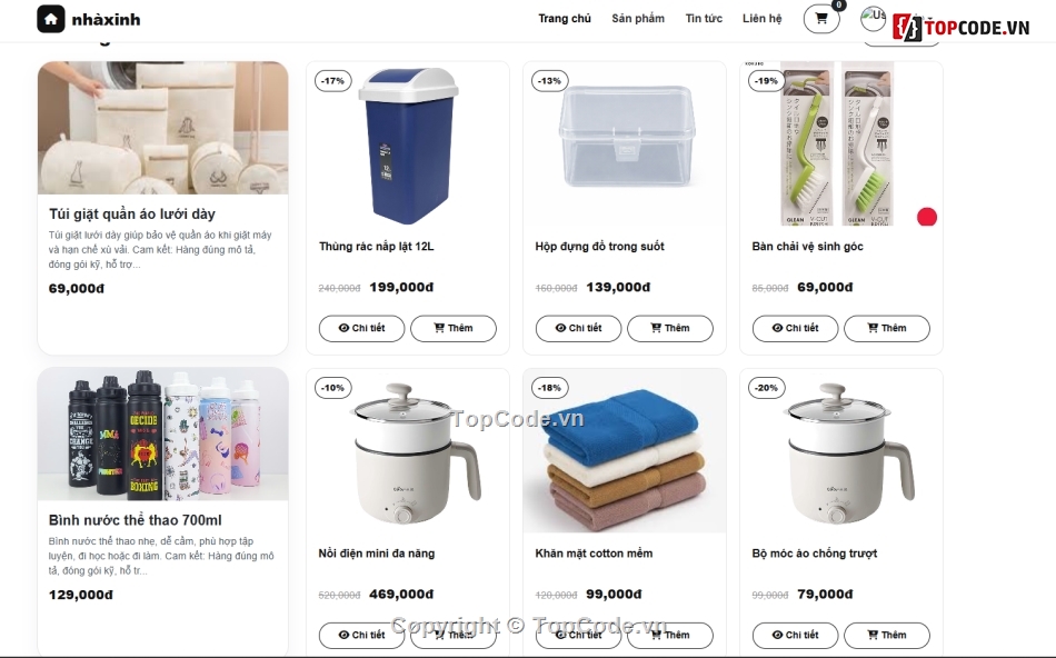 website,web bán đồ dùng,đồ án website